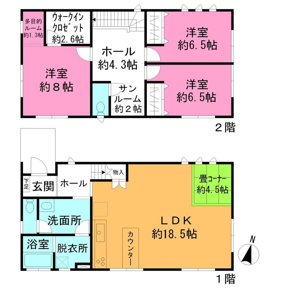Floor plan. 35,900,000 yen, 3LDK, Land area 207.57 sq m , Building area 118.15 sq m