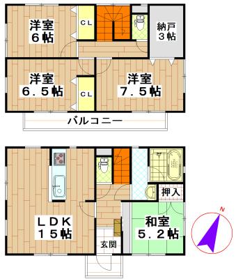 Floor plan. 21.9 million yen, 4LDK+S, Land area 138.95 sq m , Building area 96.39 sq m