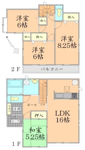 Floor plan. 28.8 million yen, 4LDK, Land area 128.09 sq m , Building area 101.01 sq m