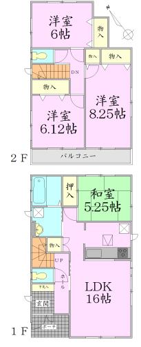 Floor plan. 25,800,000 yen, 4LDK, Land area 134.91 sq m , Building area 99.99 sq m