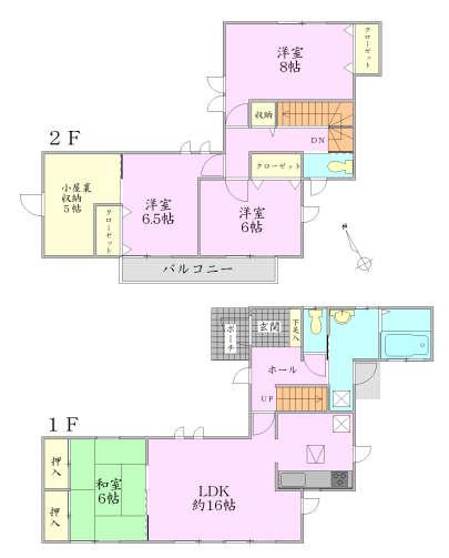 Floor plan. 27.3 million yen, 4LDK + S (storeroom), Land area 165.68 sq m , Building area 105.98 sq m