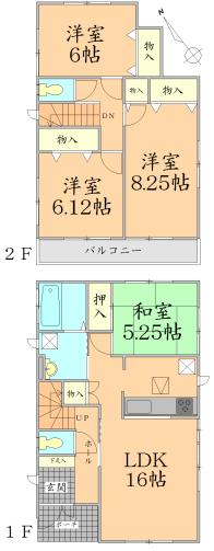 Floor plan. 25,800,000 yen, 4LDK, Land area 134.91 sq m , Building area 99.99 sq m
