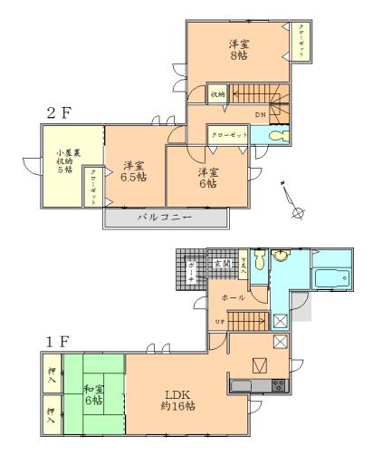 Floor plan. 27.3 million yen, 4LDK + S (storeroom), Land area 165.68 sq m , Building area 105.98 sq m