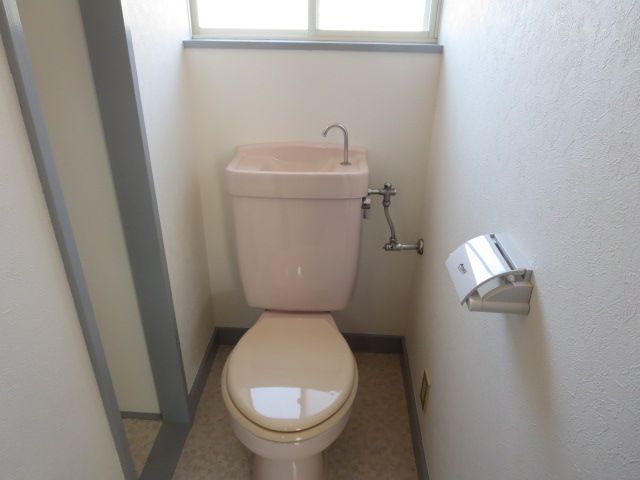 Toilet. It is with the window in the toilet. Little storage space in the transverse.