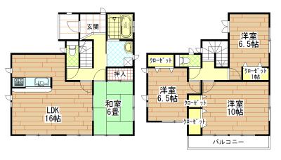 Floor plan. 27,800,000 yen, 4LDK, Land area 151.4 sq m , Building area 106.82 sq m