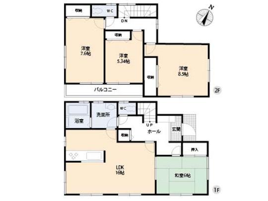 Floor plan. 28,300,000 yen, 4LDK, Land area 199.94 sq m , Building area 105.98 sq m floor plan