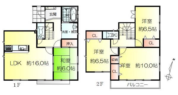 Floor plan. 25,800,000 yen, 4LDK, Land area 151.4 sq m , Building area 106.82 sq m