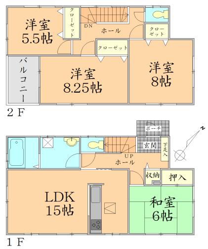 Floor plan. 29,800,000 yen, 4LDK, Land area 150.69 sq m , Building area 104.33 sq m