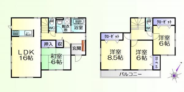 Floor plan. 28.8 million yen, 4LDK, Land area 194.16 sq m , Building area 105.98 sq m