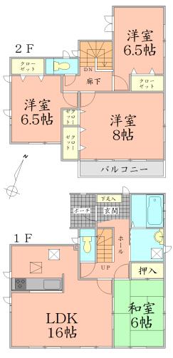 Floor plan. 25,800,000 yen, 4LDK, Land area 151.4 sq m , Building area 106.82 sq m