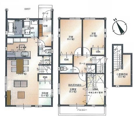 Floor plan. 33,500,000 yen, 3LDK, Land area 108.27 sq m , Building area 95 sq m
