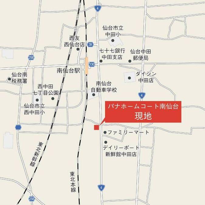 Local guide map. JR Minami Sendai Station walk 13 minutes. Old Route 4 along the. Please contact us in advance when you come to the local is.