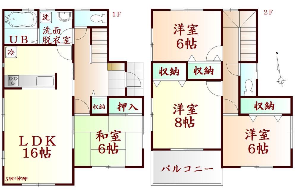 Floor plan. (1 Building), Price 28,950,000 yen, 4LDK, Land area 170.85 sq m , Building area 104.33 sq m