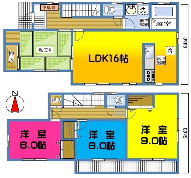 Floor plan. (1 Building), Price 31,800,000 yen, 4LDK, Land area 165.09 sq m , Building area 105.98 sq m