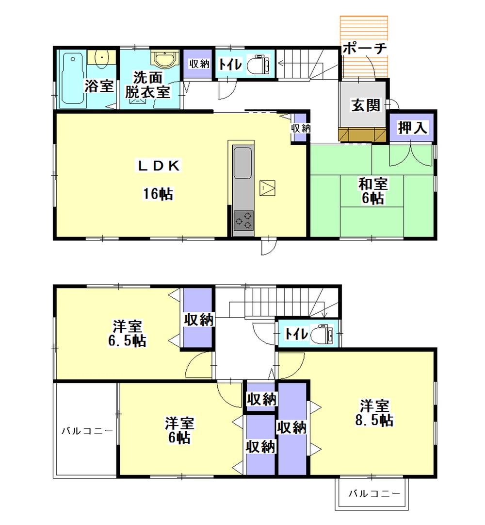 Floor plan. 27.5 million yen, 4LDK, Land area 159.93 sq m , Building area 105.57 sq m