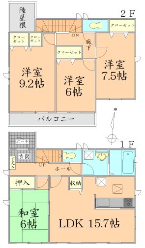 Floor plan. 29,800,000 yen, 4LDK, Land area 178.15 sq m , Building area 105.98 sq m