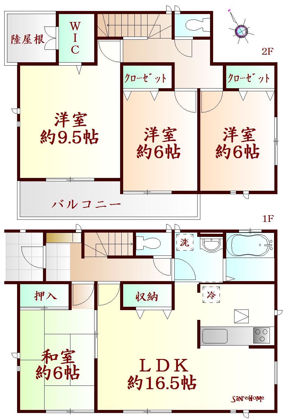 Floor plan. 36,800,000 yen, 4LDK, Land area 132.84 sq m , Building area 105.99 sq m