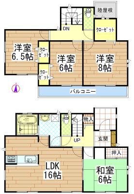 Floor plan. 28.8 million yen, 4LDK, Land area 200.77 sq m , Building area 105.98 sq m