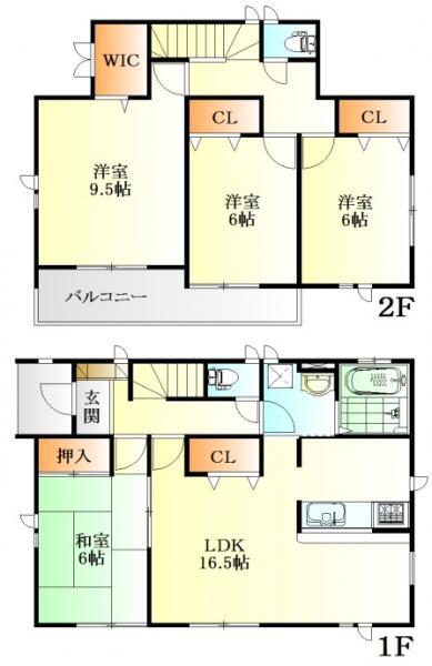 Floor plan. 36,800,000 yen, 4LDK, Land area 132.84 sq m , Building area 105.99 sq m