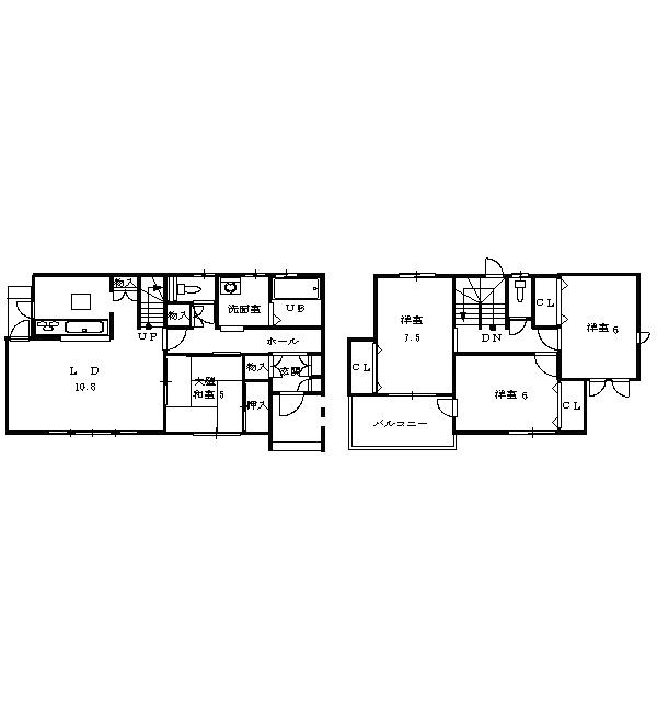 Floor plan. 35 million yen, 4LDK + S (storeroom), Land area 183.13 sq m , Building area 98.74 sq m 1 floor and 2 Kaikan floor plan