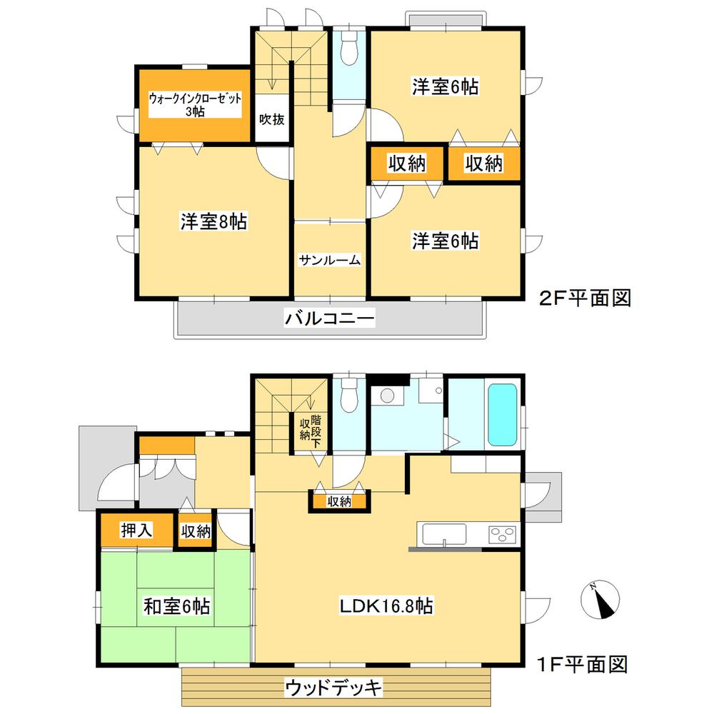 Floor plan. (3 Building), Price 34,300,000 yen, 4LDK, Land area 203.9 sq m , Building area 115.51 sq m