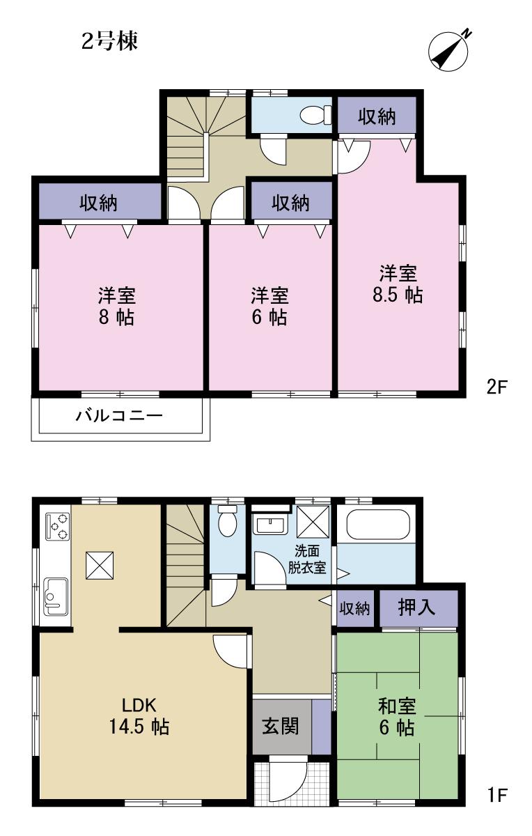 Floor plan. 24 million yen, 4LDK, Land area 170.44 sq m , Building area 105.99 sq m 2 Building Floor plan.