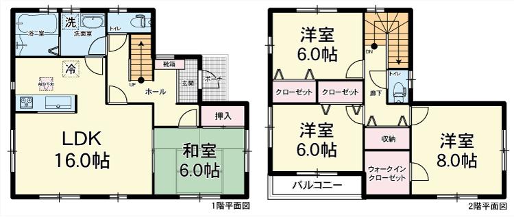 Floor plan. (1 Building), Price 24,800,000 yen, 4LDK+S, Land area 171.13 sq m , Building area 105.99 sq m