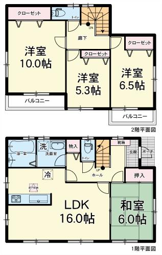 Floor plan. (3 Building), Price 24.5 million yen, 4LDK, Land area 171.7 sq m , Building area 105.99 sq m