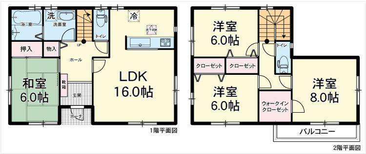 Floor plan. (6 Building), Price 24,800,000 yen, 4LDK, Land area 179.18 sq m , Building area 104.33 sq m