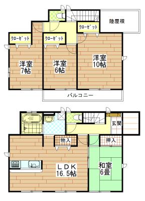 Floor plan. 38,800,000 yen, 4LDK, Land area 150.46 sq m , Building area 106.41 sq m