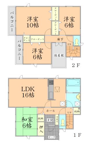 Floor plan. 39,800,000 yen, 4LDK, Land area 132.26 sq m , Building area 105.99 sq m
