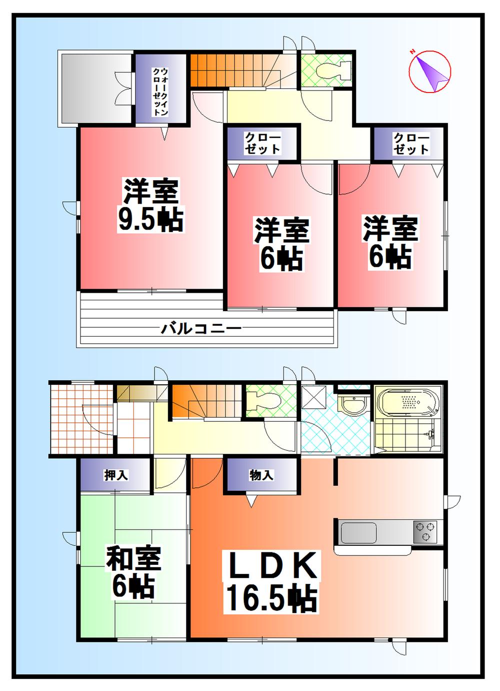 Floor plan. 36,800,000 yen, 4LDK, Land area 132.84 sq m , Building area 105.99 sq m