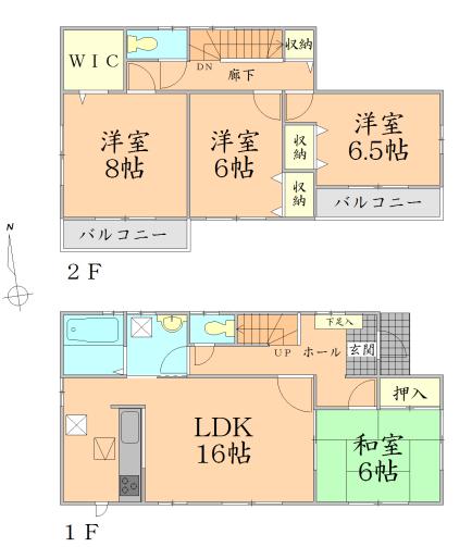 Floor plan. 29,650,000 yen, 4LDK + S (storeroom), Land area 171.44 sq m , Building area 105.99 sq m