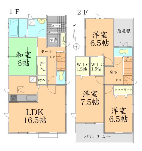 Floor plan. 23.8 million yen, 4LDK + 2S (storeroom), Land area 178.65 sq m , Building area 105.98 sq m