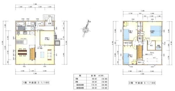 Floor plan. 28,700,000 yen, 4LDK, Land area 185.14 sq m , Building area 119.24 sq m
