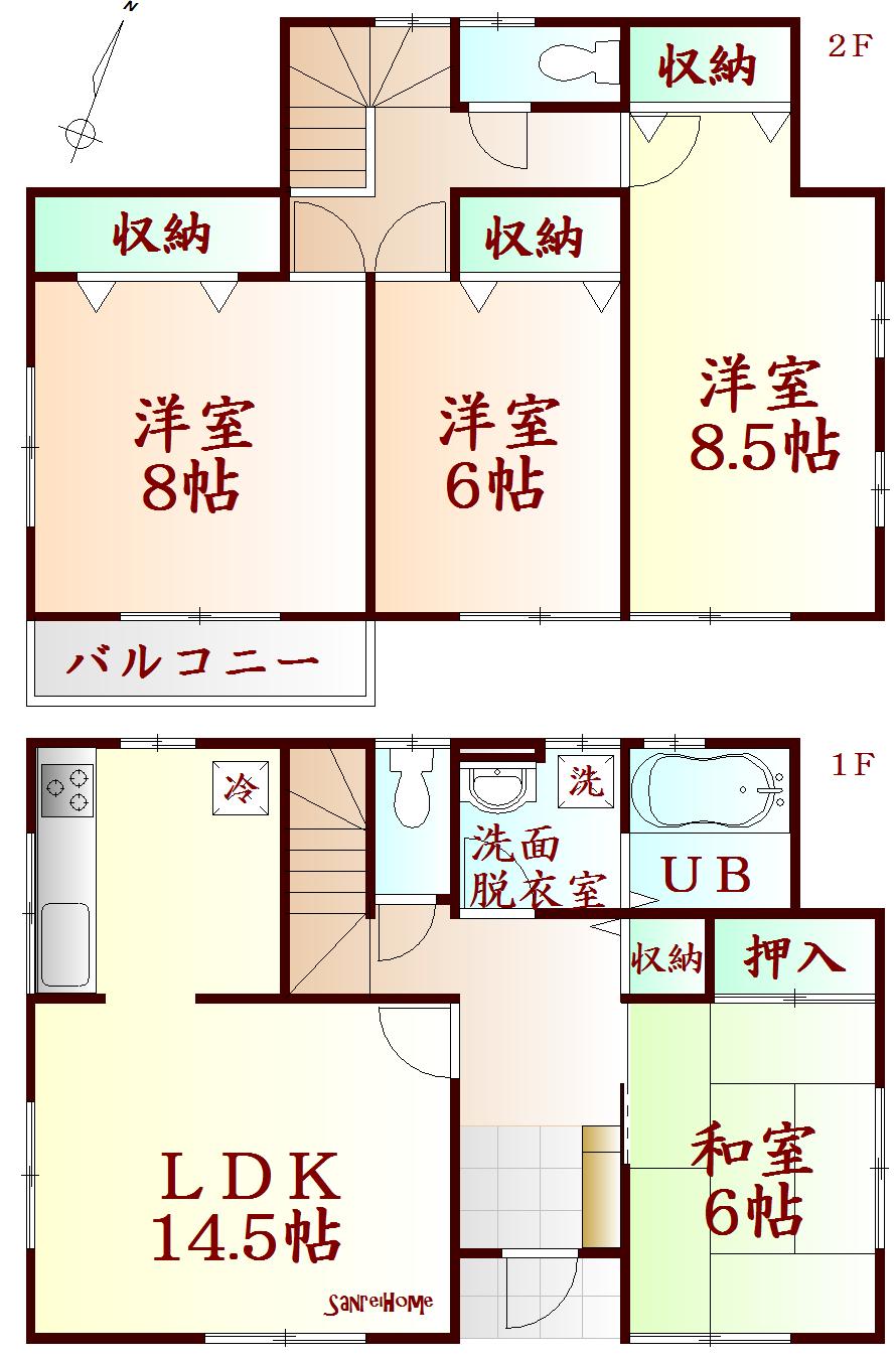 Floor plan. 1120m to Sendai Municipal Fukurobara Elementary School