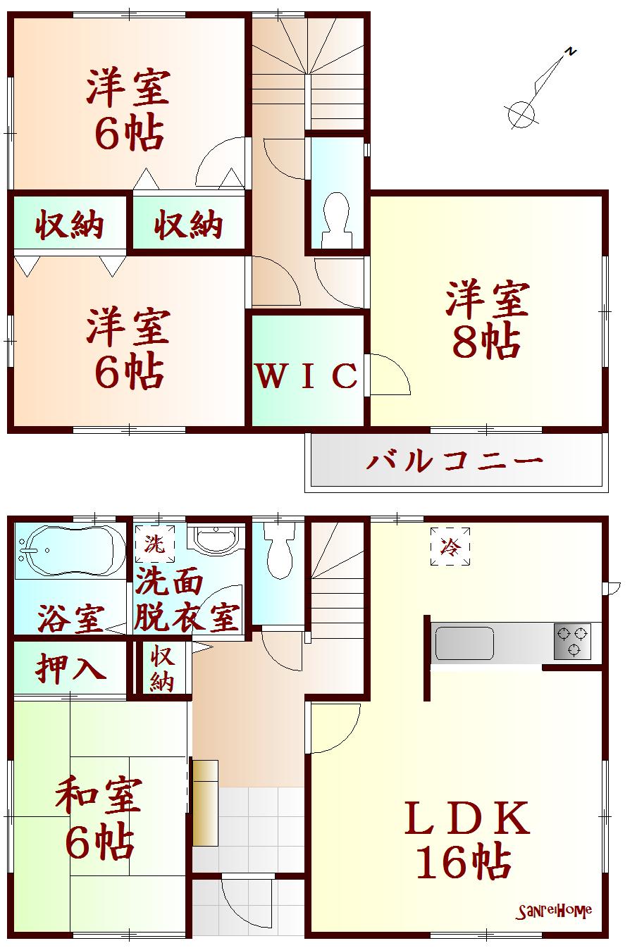 Floor plan. 1120m to Sendai Municipal Fukurobara Elementary School