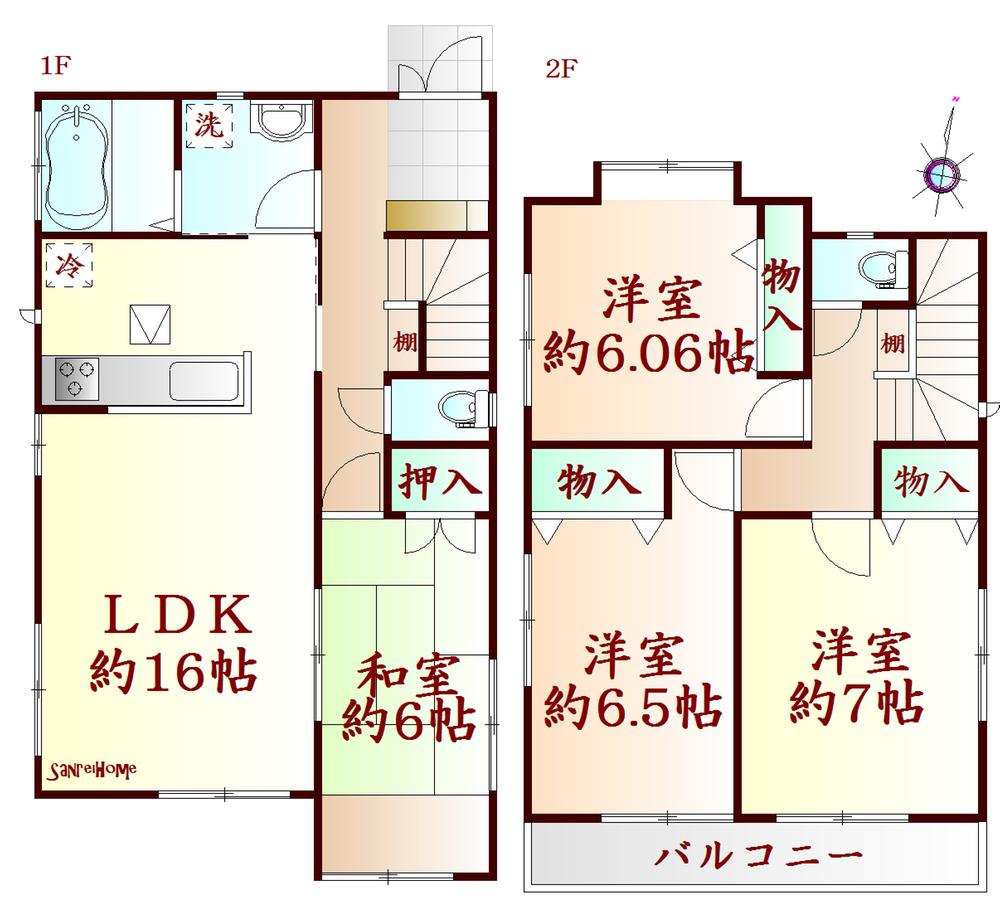 Floor plan. 26,300,000 yen, 4LDK, Land area 133.5 sq m , Building area 100.6 sq m