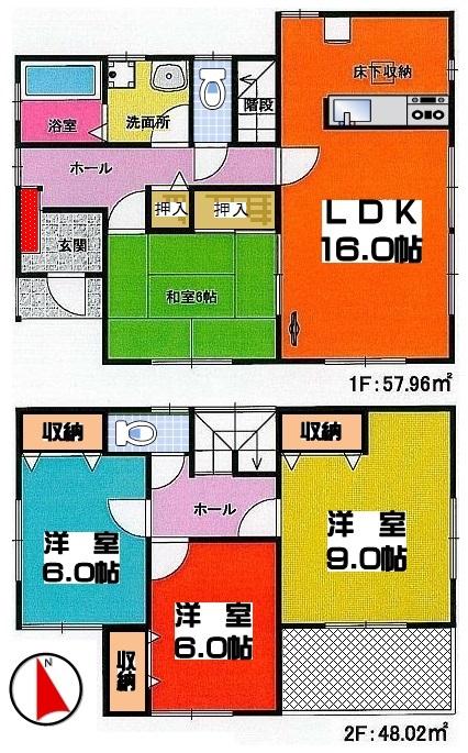 Floor plan. (1 Building), Price 30.5 million yen, 4LDK, Land area 169.37 sq m , Building area 105.98 sq m