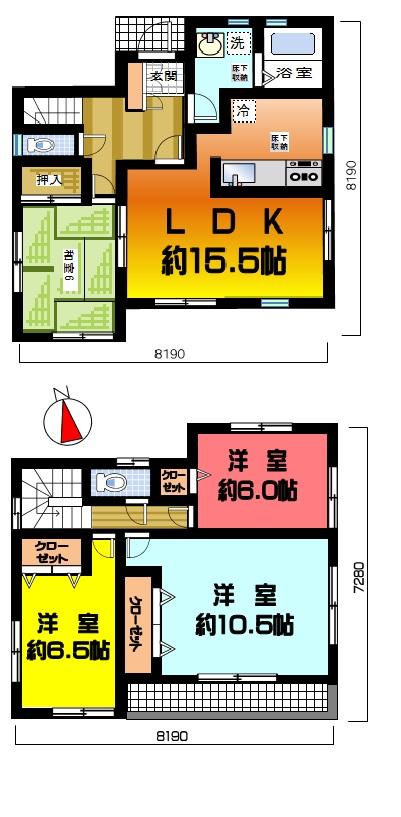 Floor plan. (4 Building), Price 27,800,000 yen, 4LDK, Land area 159.93 sq m , Building area 105.99 sq m