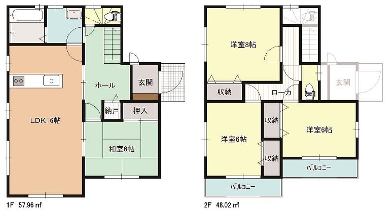Floor plan. (3 Building), Price 29,800,000 yen, 4LDK, Land area 165.93 sq m , Building area 105.98 sq m