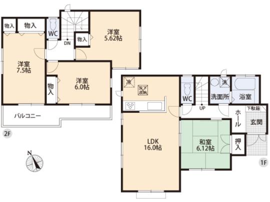 Floor plan. 22,400,000 yen, 4LDK, Land area 121.14 sq m , Building area 98.95 sq m floor plan