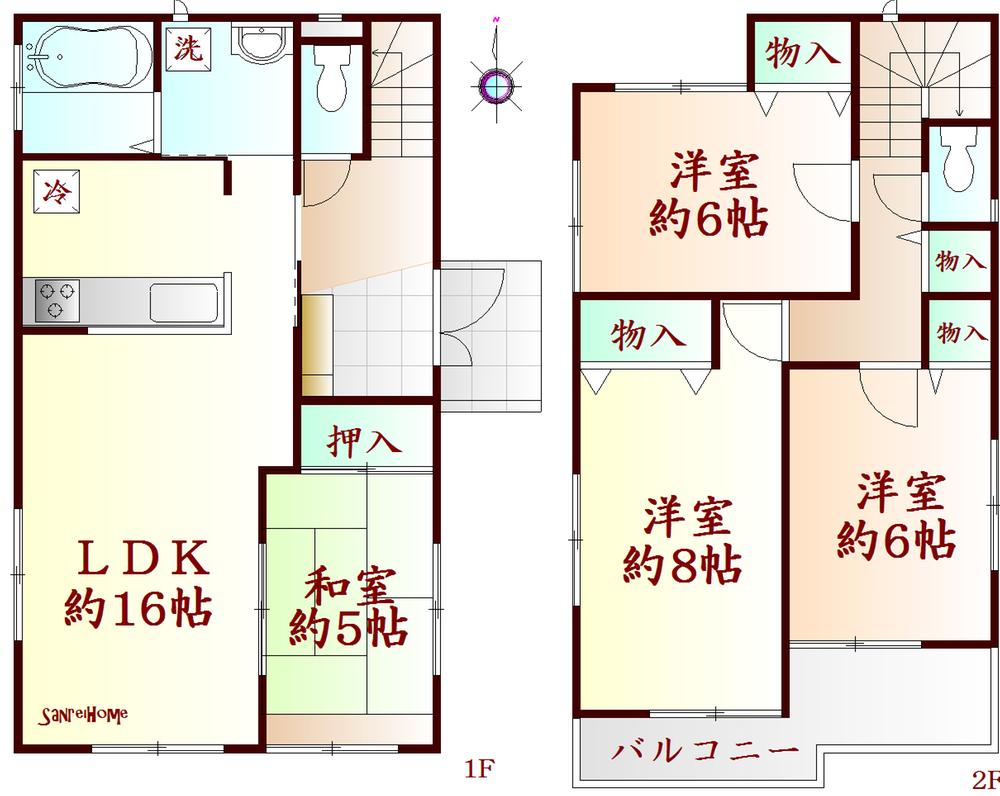 Floor plan. 880m to Sendai Municipal Shiromaru Elementary School