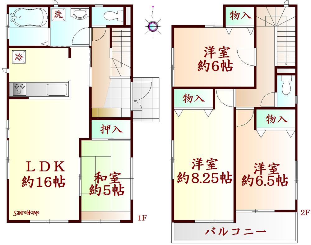 Floor plan. 880m to Sendai Municipal Shiromaru Elementary School