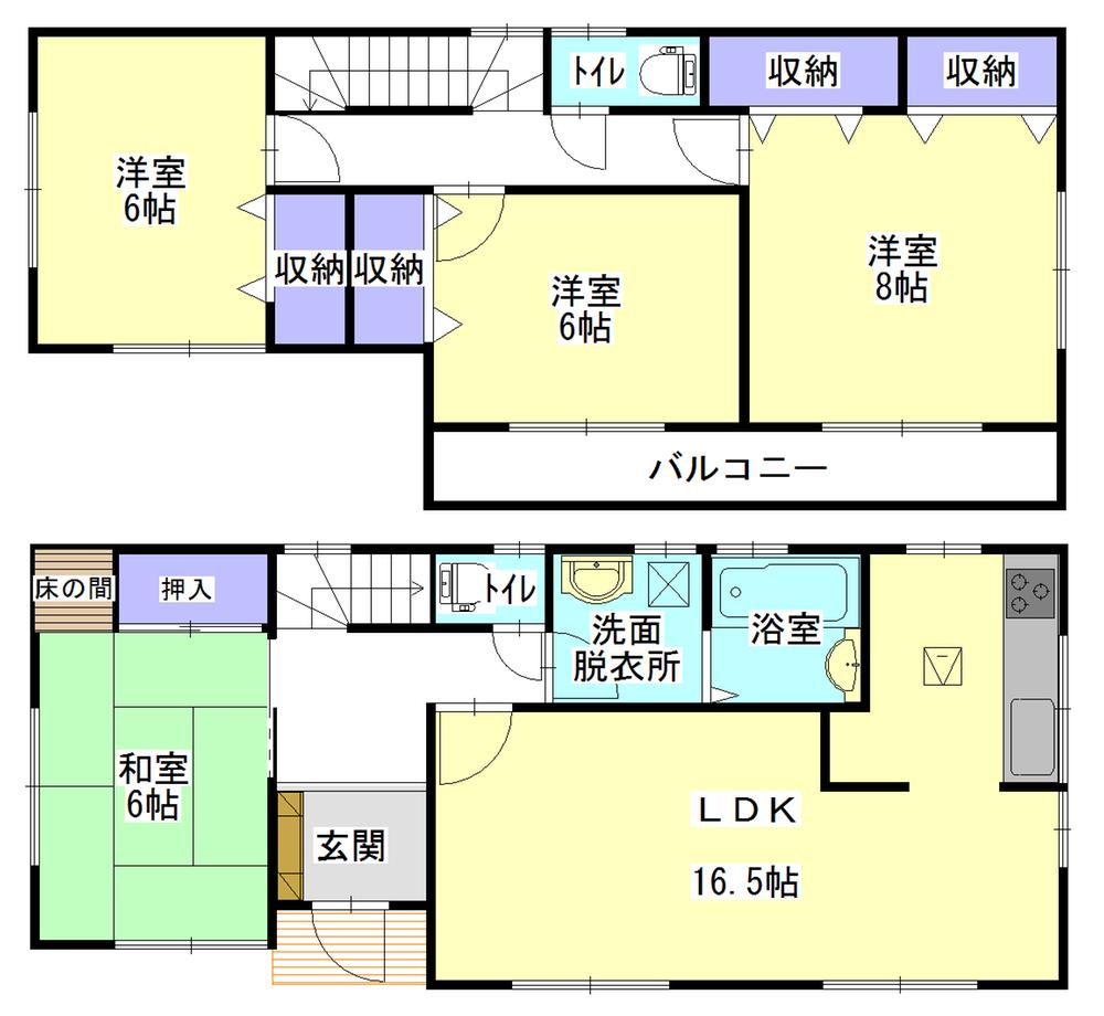 Floor plan. 29,800,000 yen, 4LDK, Land area 181.71 sq m , Building area 105.99 sq m