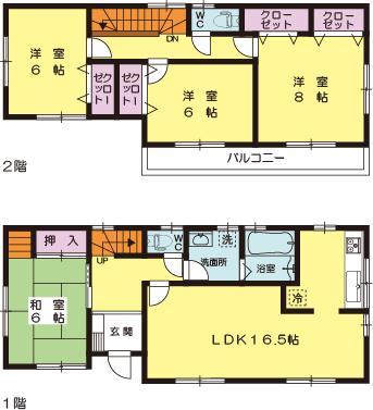 Floor plan. (5 Building), Price 29,800,000 yen, 4LDK, Land area 181.71 sq m , Building area 105.99 sq m