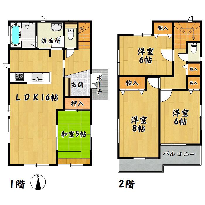 Floor plan. 23.2 million yen, 4LDK, Land area 139.98 sq m , Building area 97.3 sq m Taihaku Ku Fukurobara 6-chome, B Building
