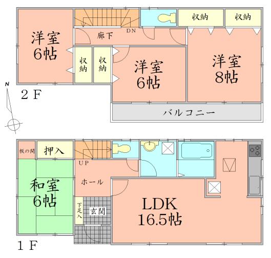 Floor plan. 29,800,000 yen, 4LDK, Land area 181.69 sq m , Building area 105.99 sq m