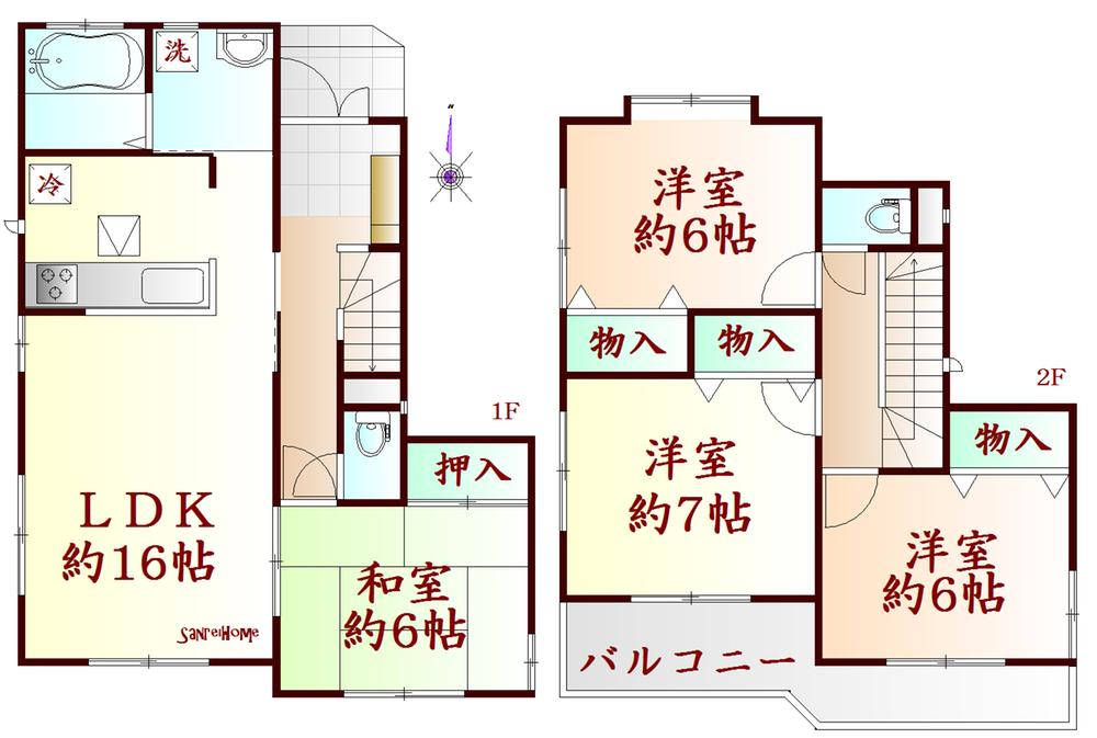 Floor plan. (Building 2), Price 26.2 million yen, 4LDK, Land area 138.64 sq m , Building area 98.53 sq m