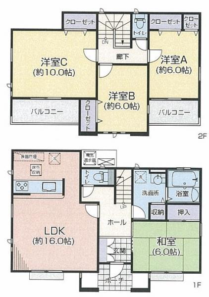 Floor plan. 39,800,000 yen, 4LDK, Land area 140.57 sq m , Building area 106.81 sq m
